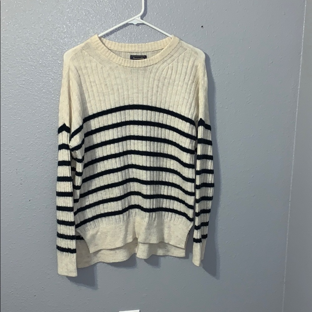 Striped navy blue sweater
